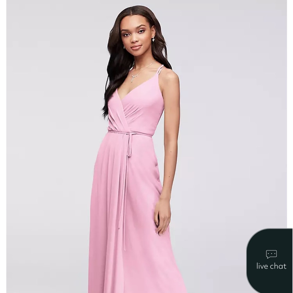 David’s Bridal “Double-Strap Georgette Wrap Dress” size 6 - Picture 10 of 12